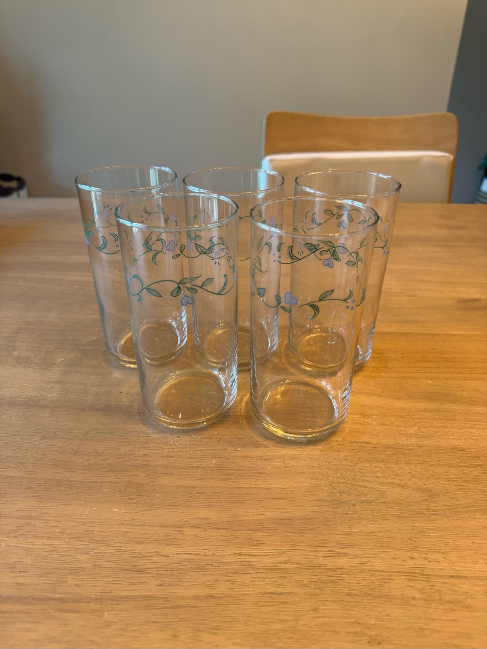 Vintage Corning Corelle Country Cottage 16 Oz Cooler Glass 5592172 (set of 5)